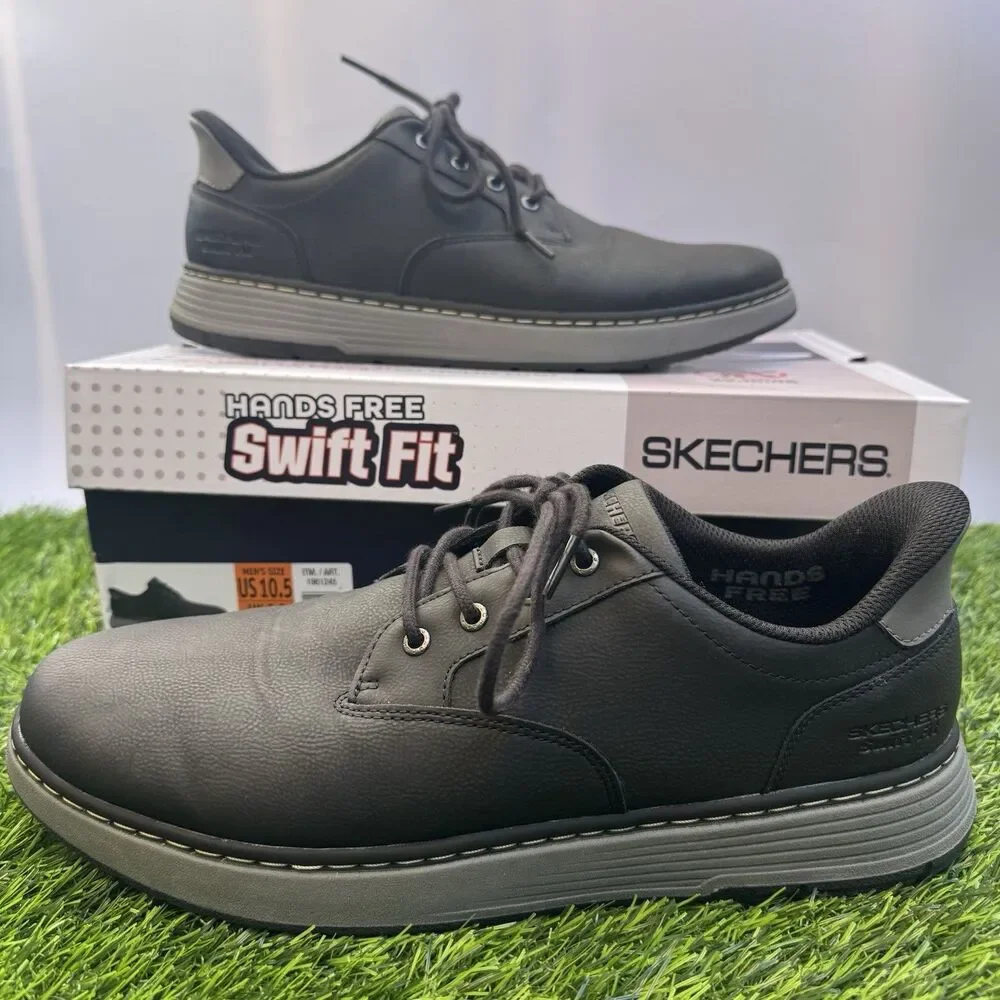 Skechers Hands Free Swift Fit Men’s 10.5 Black Waterproof Casual Sneakers